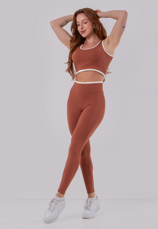 CALÇA LEGGING FEMININA SPECIALE POLIAMIDA MARROM